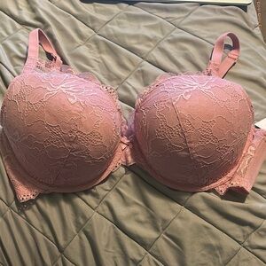 Auden Pink Lace Push-up Plunge Underwire Bra - multiple sizes 42D, 44DD - NWT